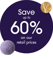 Save up to 60% on our retail prices